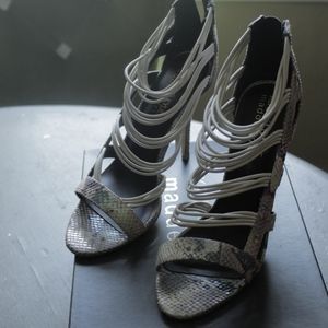 Snakeprint Holographic heels